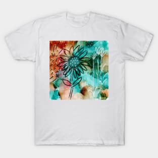 Messy Abstract Sunflower T-Shirt